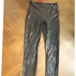 Women's Spanx Black‎ Faux Leather Leggings Size Large